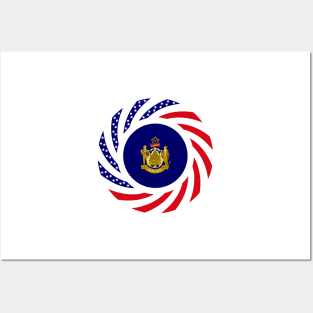 Maine Murican Patriot Flag Series 1.0 Posters and Art